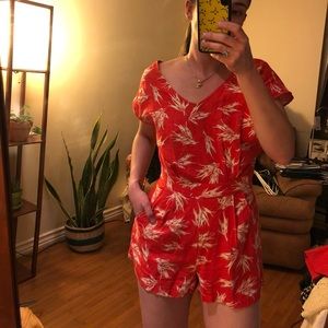 Open Back Tiki/ Hawaiian Romper